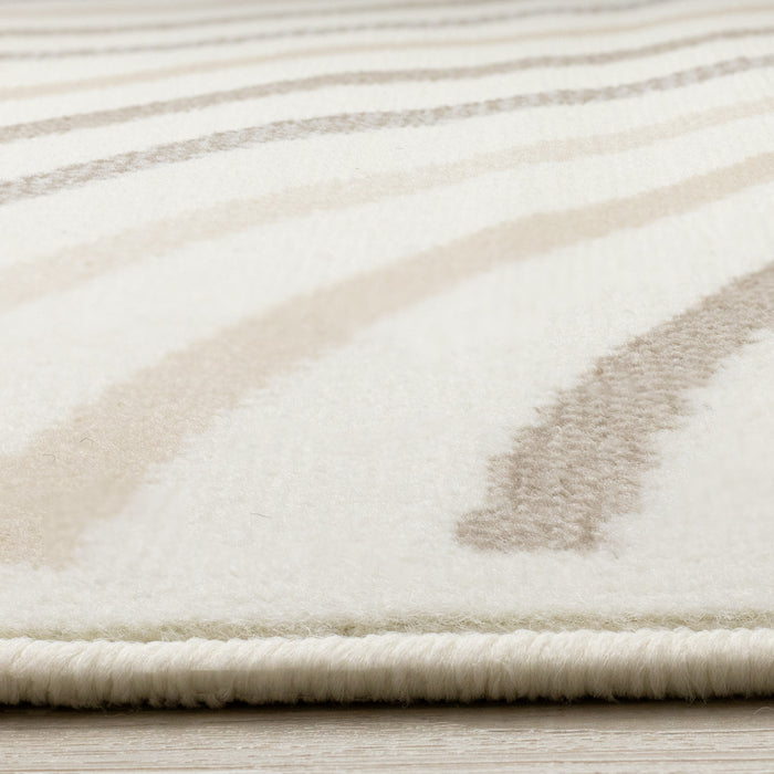 Tapis Florence a motifs de lignes courbes creme, beige et brun, 4'7\" x 6'7\"