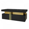 Noah Modern Coffee Table with Marble Pattern Top and Storage Drawers,Black | Noah table basse moderne – table avec plateau a motif marbre et tiroirs de rangement, noir