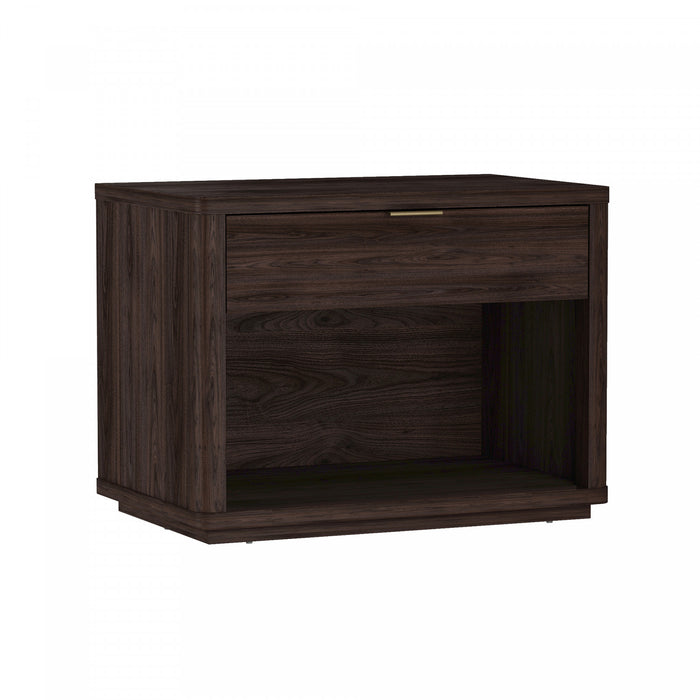 Table de nuit moderne Evelyn 32\" en brun (1 tiroir)