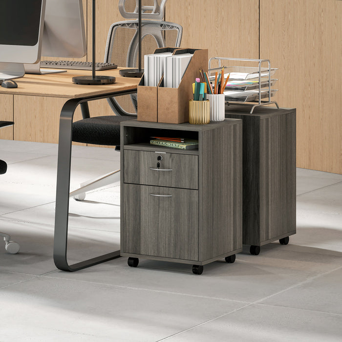 HOMCOM Classeur Vertical avec Tiroir Verrouillable, Classeur, Gris
