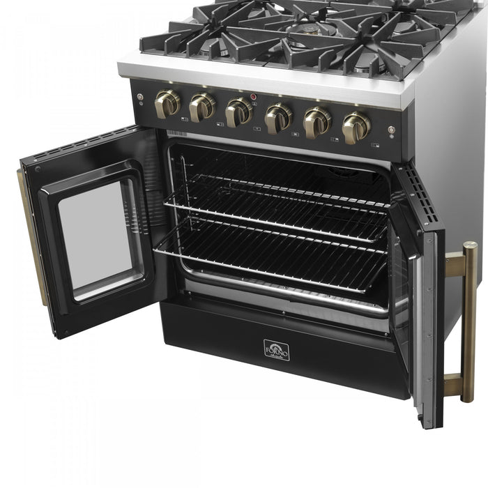 Cuisiniere a gaz noire Galiano 30 pouces, 4,32 pi³ – FFSGS6444-30BLK