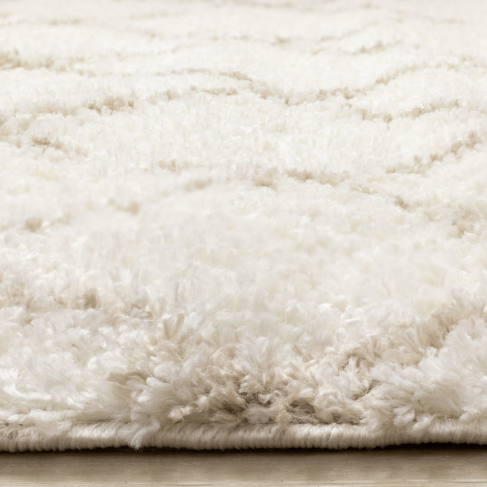 Tapis Taylor creme en treillis marron, 5'3\" x 7'7\"