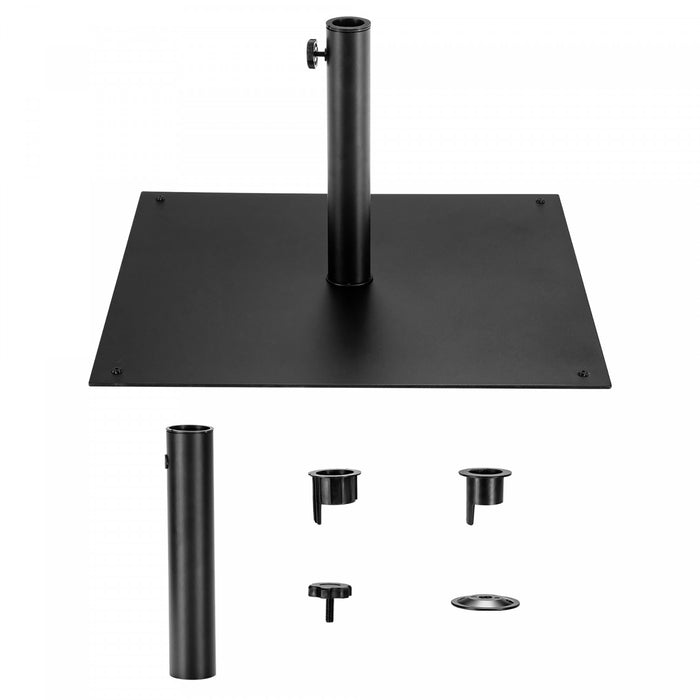 Costway Parasol de marche patio 9ft avec lumieres solaires et pied parasol en acier de 40 LBS