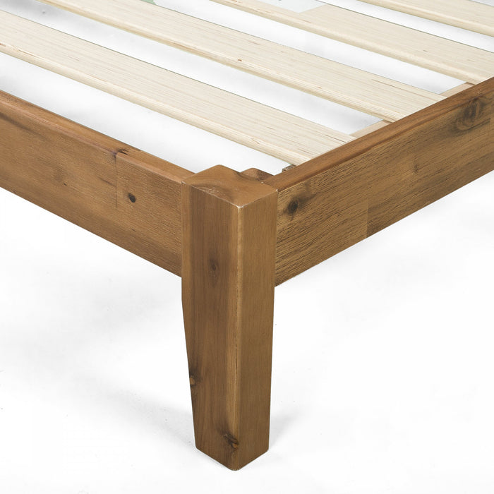 Julia lit plateforme en bois avec tête de lit - Grand