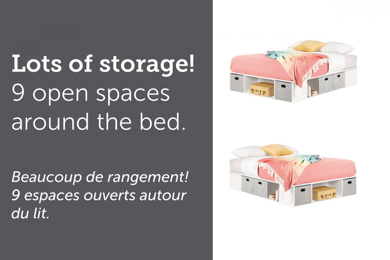 Flexible Lit Plateforme Avec Paniers - Blanc Solide