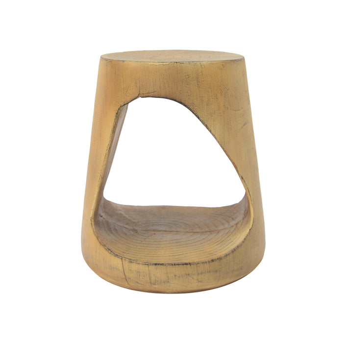 Table d'appoint rustique Elio 16,75 pouces en MGO creuse, style souche et design animalier interieur, naturel