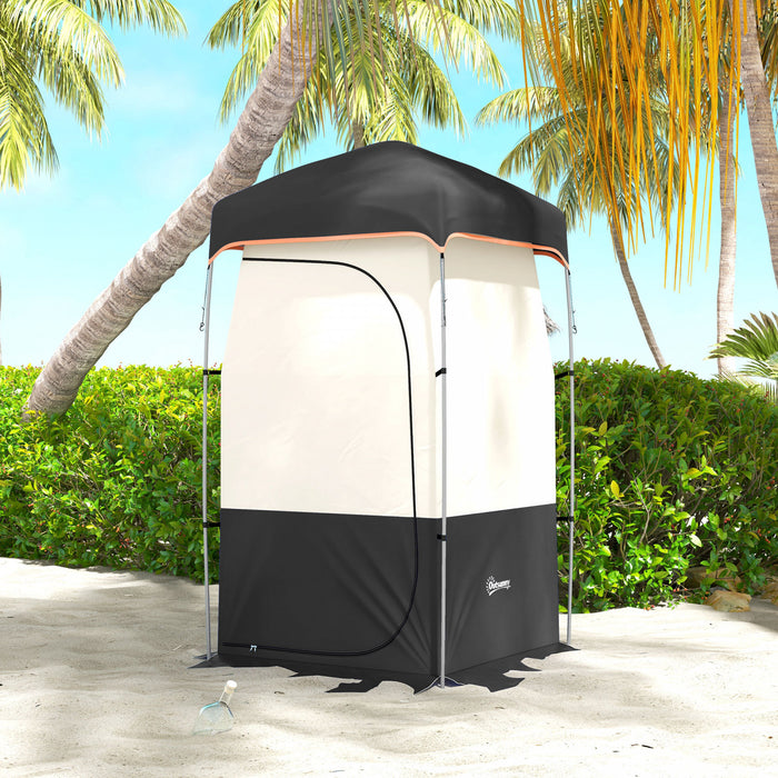 Outsunny Tente de Douche de Camping avec Sac de Douche Solaire et Sac de Transport, Noir