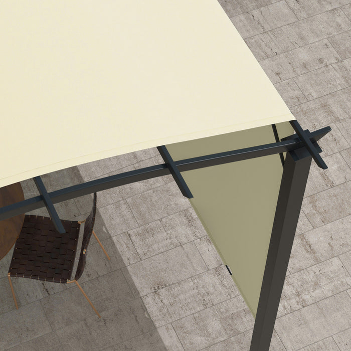Outsunny Auvent De Pergola Retractable 11' X 11' Pour Patio, Jardin, Beige