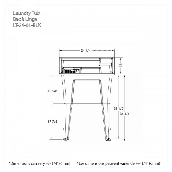 Armoire d’appoint Palary avec cuve pour la buanderie - noire