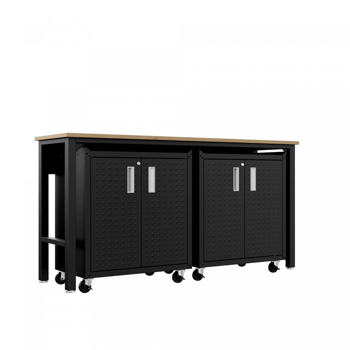 Ensemble de garage moderne Fortress 3 pieces en gris charbon