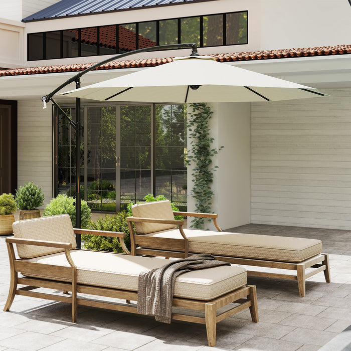Outsunny Parasol De Patio Creme