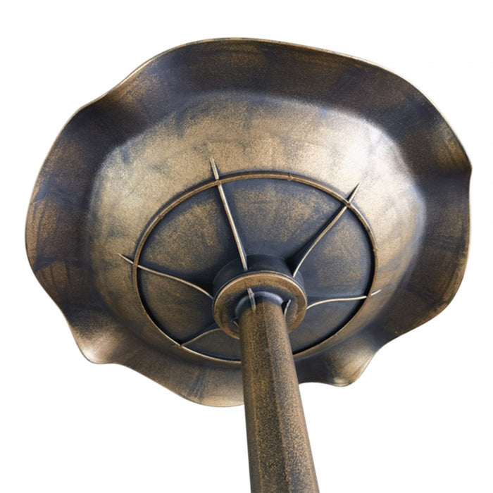 Outsunny Bain D'oiseaux Exterieur Avec Bassin En Feuilles De Lotus, Bronze