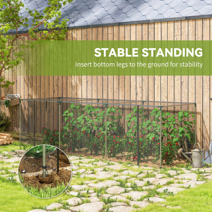 Outsunny Tente de Protection pour Plantes 12' x 4' avec Porte, Noir