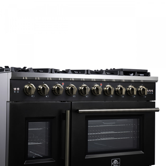 Cuisiniere a gaz noire Capriasca 48 pouces, 6,58 pi³ – FFSGS6460-48BLK