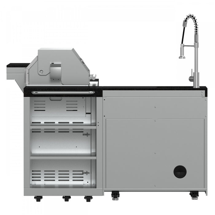 Cuisine d'exterieur Bulnes – BBQ en acier inoxydable de 84 000 BTU et comptoirs noirs – FODKT2520BLK