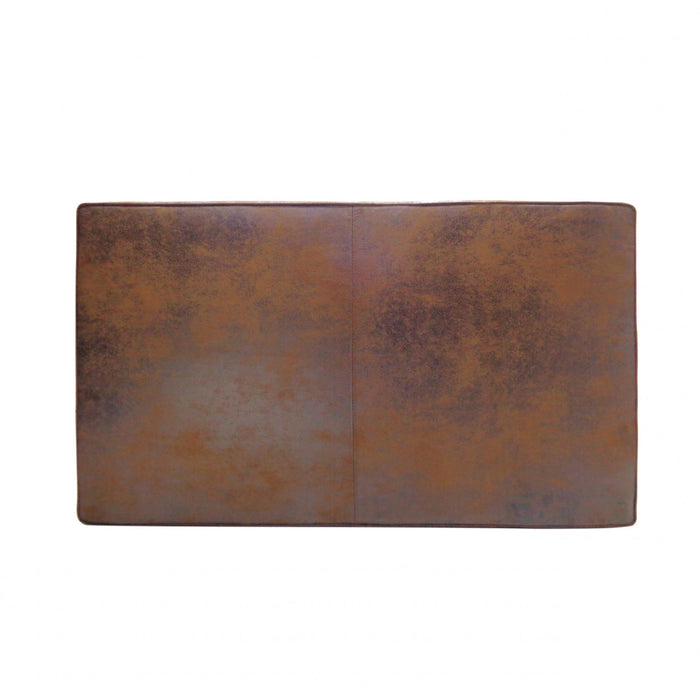 Grande Table Basse Ottoman Harrison en Similicuir avec Fonction de Rangement - Marron