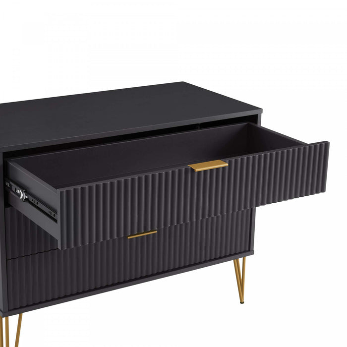 Ensemble moderne de commode 2 pieces Dumbo en noir