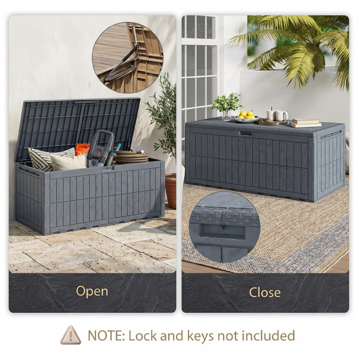Outsunny Coffre de Rangement Resine 680 L, Impermeable et Verrouillable