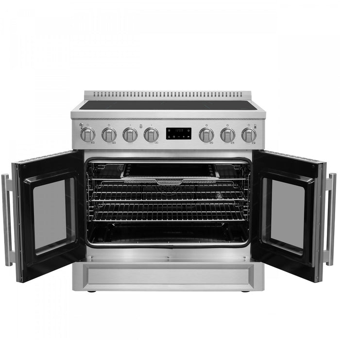 Cuisiniere a induction Torino de 36 po avec portes francaises, acier inoxydable – FFSIN0950-36