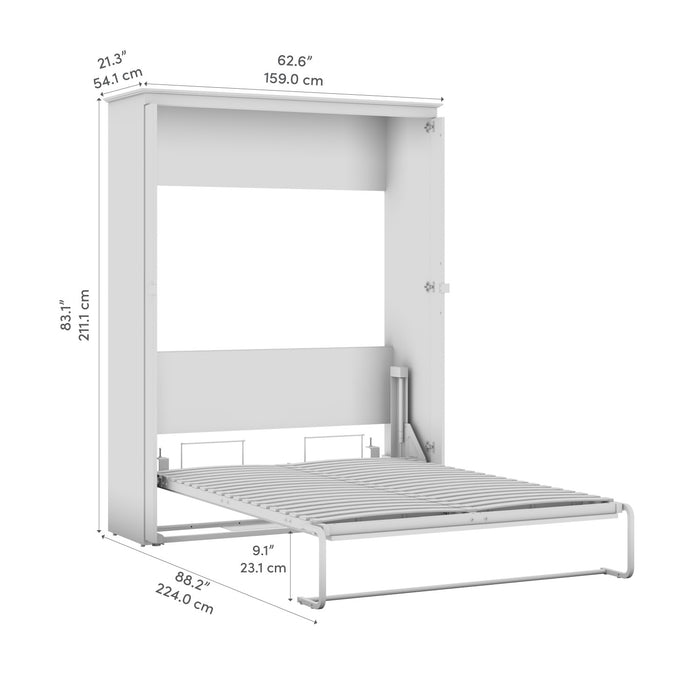 Lit double escamotable Key West de Bestar de 63 po (L) - blanc chêne solide
