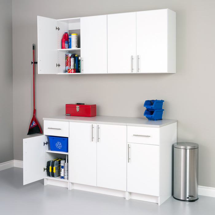 Elite Armoire De Rangement De Garage 64 Pouces, Ensemble B De 5 Pieces – Blanc