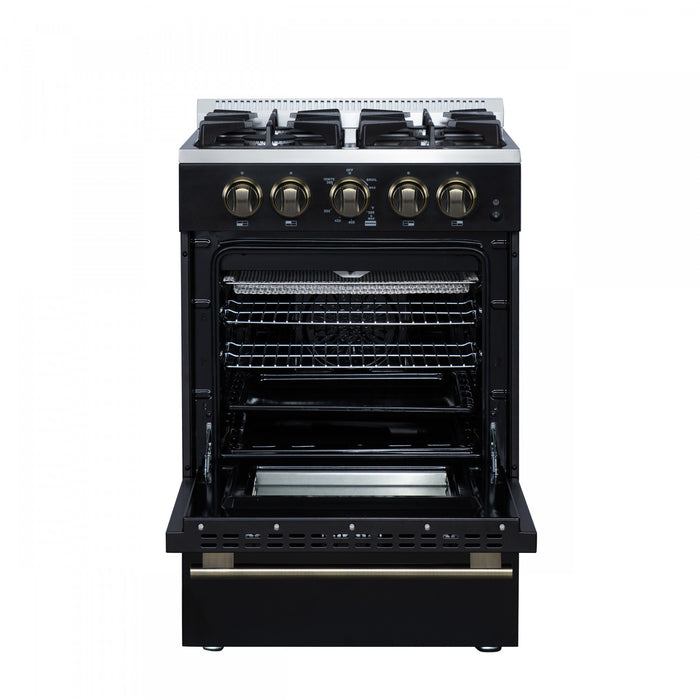 Cuisiniere a gaz autonome Breno de 24 po, noire – FFSGS6290-24BLK.