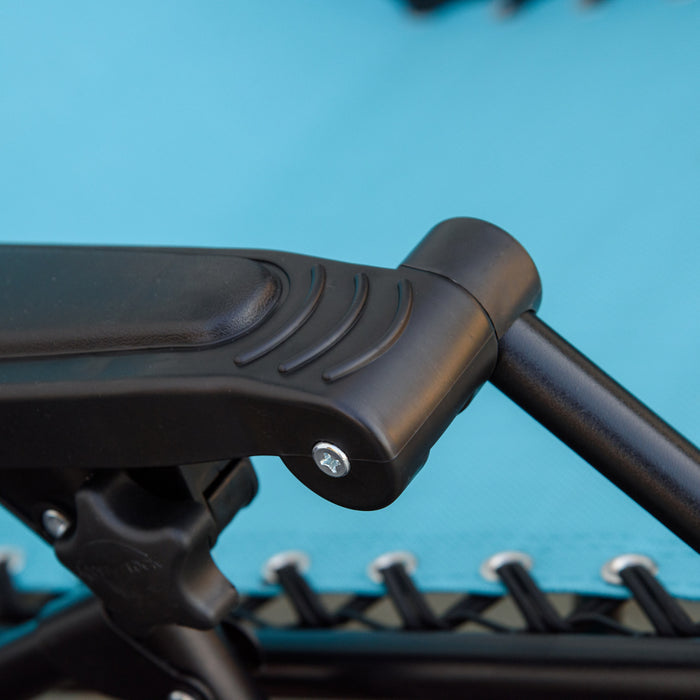 Chaise Longue Pliante 2 Pieces Avec Auvent De Protection, Bleu Ciel, Par Outsunny