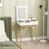 HOMCOM Modern Vanity Desk with Flip-up Mirror and 2 Drawers for Bedroom