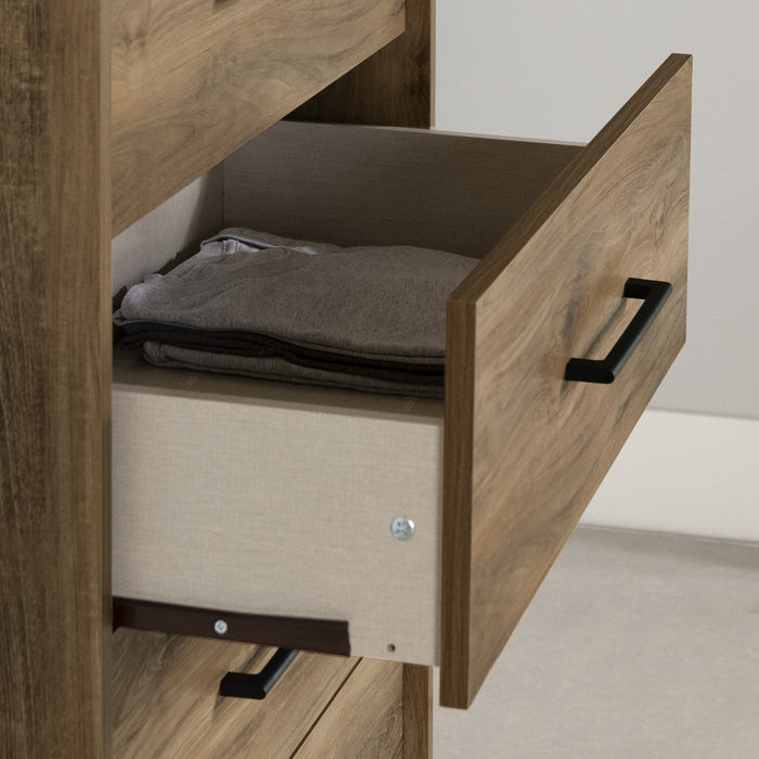  Commode verticale Londen à 5 tiroirs - manguier naturel