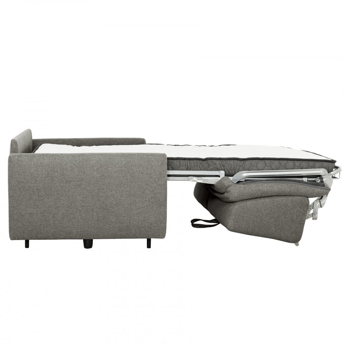 Brix 70 po. Canape-lit euro en tissu texture avec matelas mousse memoire - Pierre