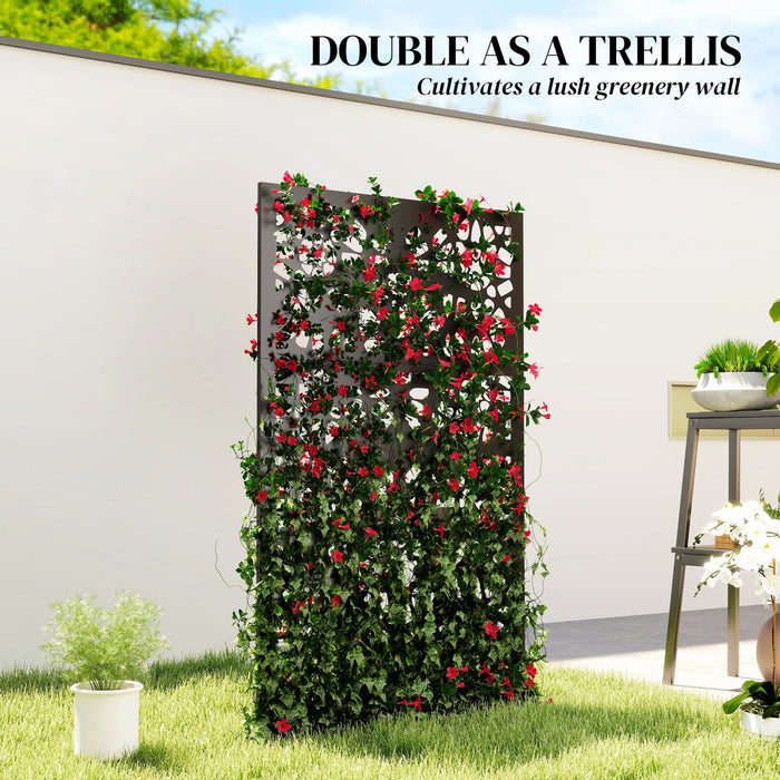 Outsunny Ecran d'intimite exterieur en metal de 72\" x 38\", noir