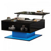 Ethan Coffee Table with Lift-Top and LED Lights,Black | Ethan table basse relevable avec eclairage LED, noir