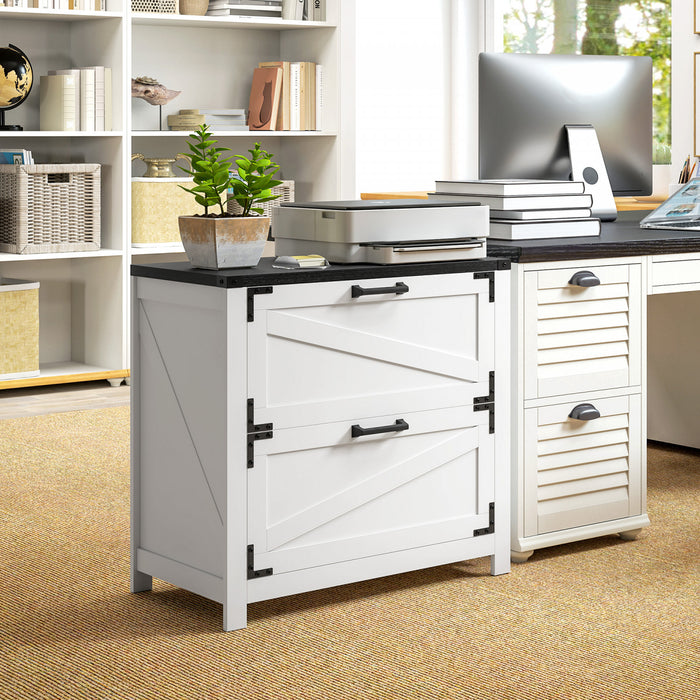 HOMCOM Classeur vertical a 2 tiroirs pour bureau a domicile, Blanc