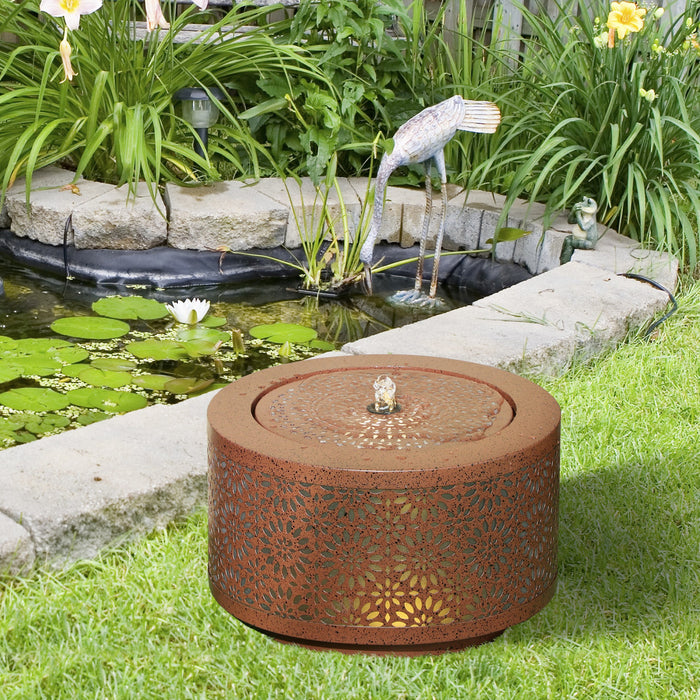 Outsunny Fontaine D'exterieur Avec Lumieres Led Fontaine Cascade De Jardin
