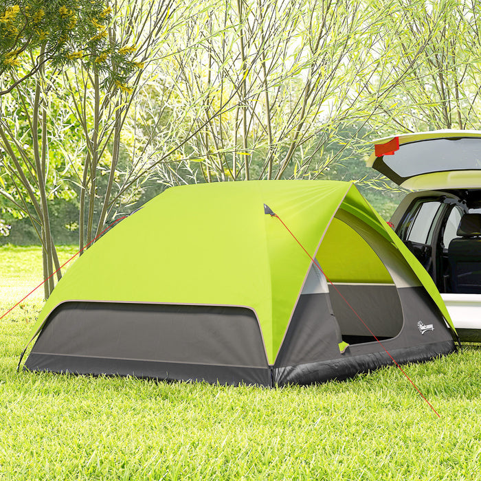 Outsunny Tente De Camping Pour 3 A 4 Personnes, Tente Dome Etanche