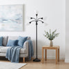 Skye 5 Light Adjustable Gooseneck Floor Lamp, Black & White, 67"H | Skye Lampadaire a 5 lumieres avec cols de cygne reglables, Noir et Blanc, 67 po H