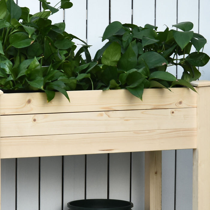 Outsunny 34'' Jardiniere Sur Pieds Potager Inserts D'irrigation + Feutre De Drainage Inclus Bois Massif Sapin