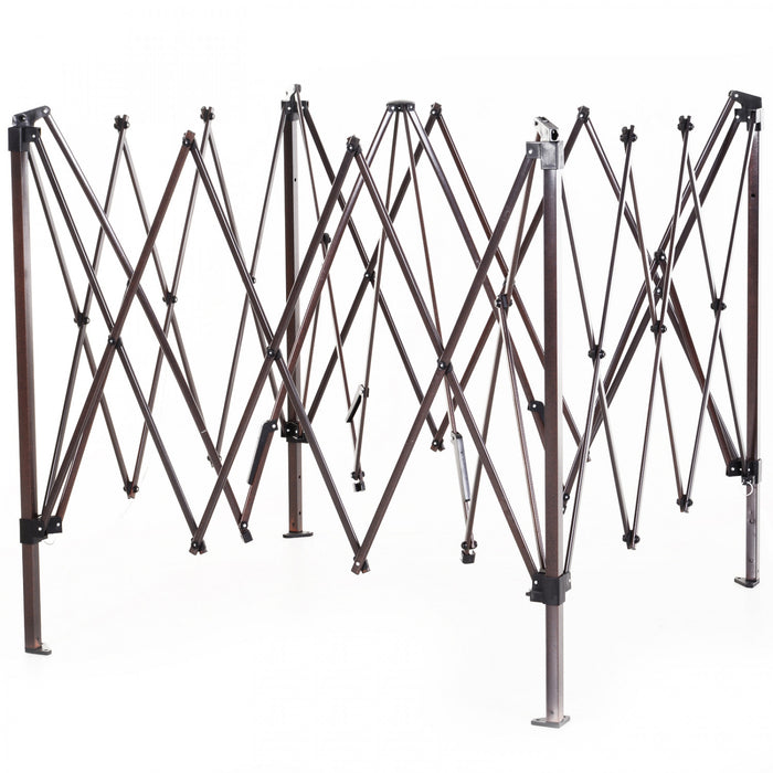 Tonnelle Barnum De Jardin Pop-up Pliant 3,25l X 3,25l X 2,65h M Acier Polyester Moustiquaires + Sac De Transport Cafe