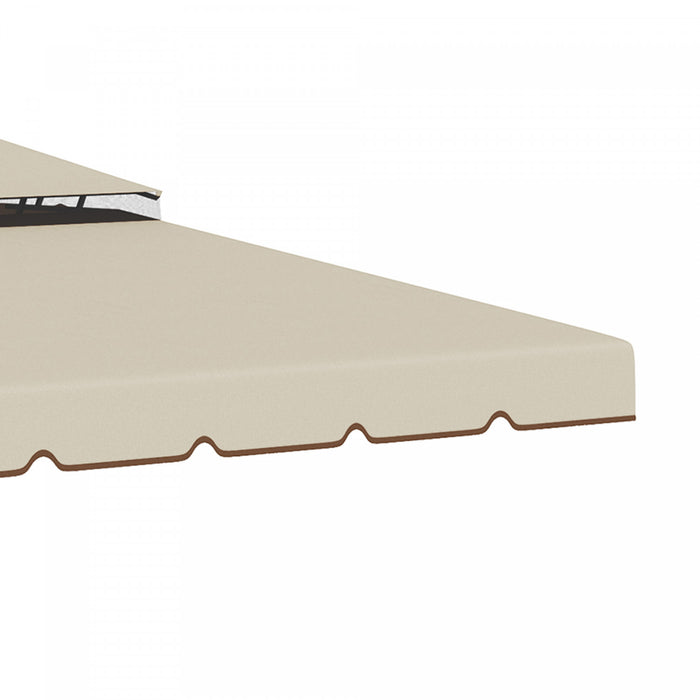 Outsunny 12.8' X 9.5' Toit De Rechange Pour Tonnelle, Couverture Superieure Pour Tonnelle Avec Double Toit Ventile Pour Terrasse De Jardin Exterieur (toit Uniquement), Beige