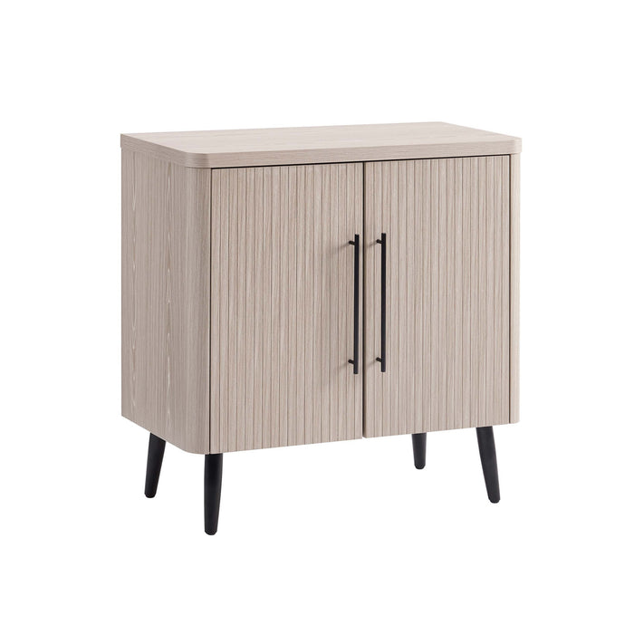 Jodie – Cabinet d’appoint cannele style milieu du siecle de 31\" en chene blanchi