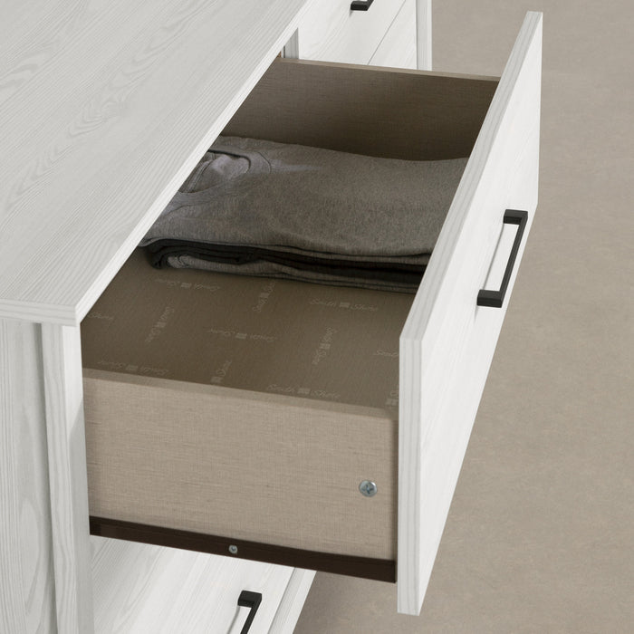 Commode Fernley à 6 tiroirs - pin blanc