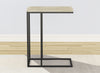 Table de bout en forme de C de 19 po en bois recyclé avec armature en métal