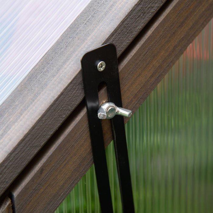 Outsunny en bois à cadre froid serre jardin Jardinière surélevée portable avec dessus ouvrable pour l’intérieur, l’extérieur, les fleurs, les légumes, les plantes, 35,5 « x 20,5 » x 19,5 « , gris