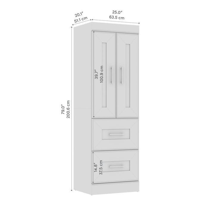 Garde-robe Edge de Bestar de 25 po (L) - blanche