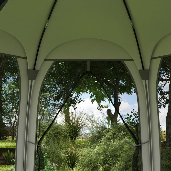 Outsunny Tente Moustiquaire , Tonnelle Escamotable Avec 2 Portes, Creme