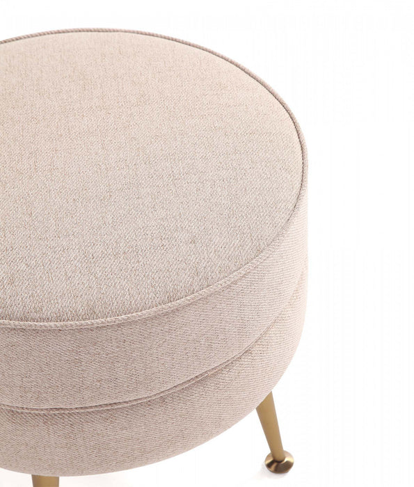 Bailey Pouf d’Appoint Rembourre Style Mid-Century Moderne en Ble