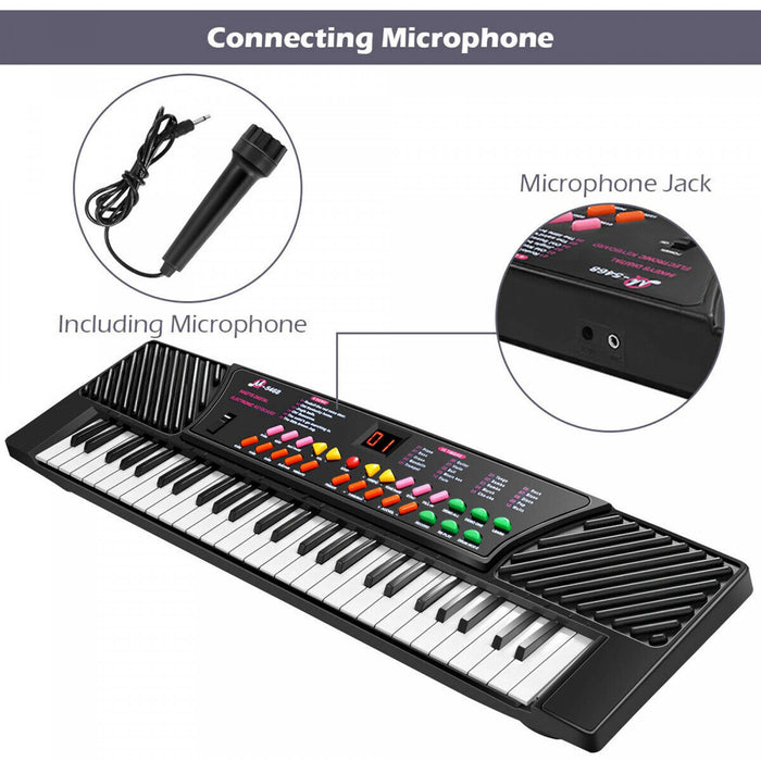 Costway Clavier Electronique 54 Touches, Piano Electrique pour Enfants avec Micro et Adaptateur