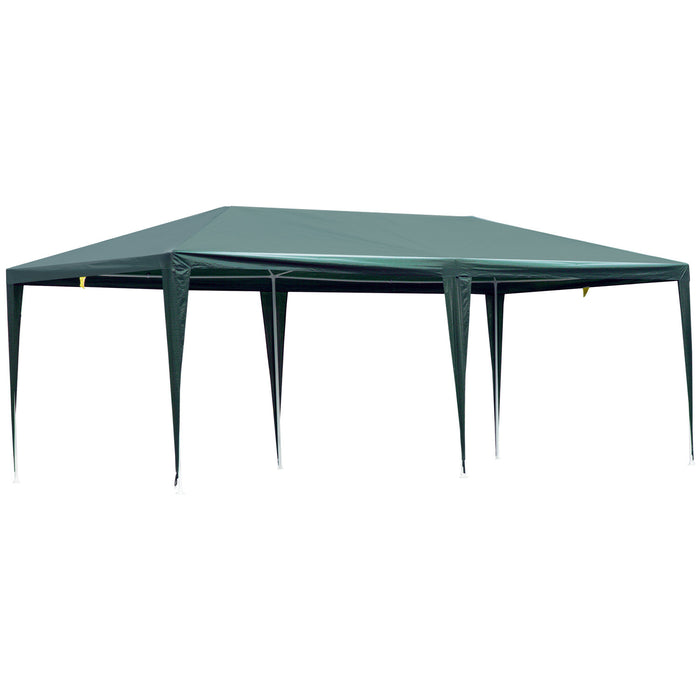Outsunny 19'x9' Gazebo Tente De Fete Et Evenement En Plein Air Canopee Jardin Pare-soleil Avec Moustiquaire Amovible
