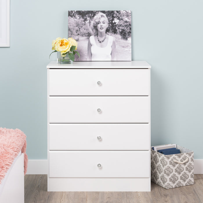 Commode Astrid à 4 tiroirs pour enfants - blanche