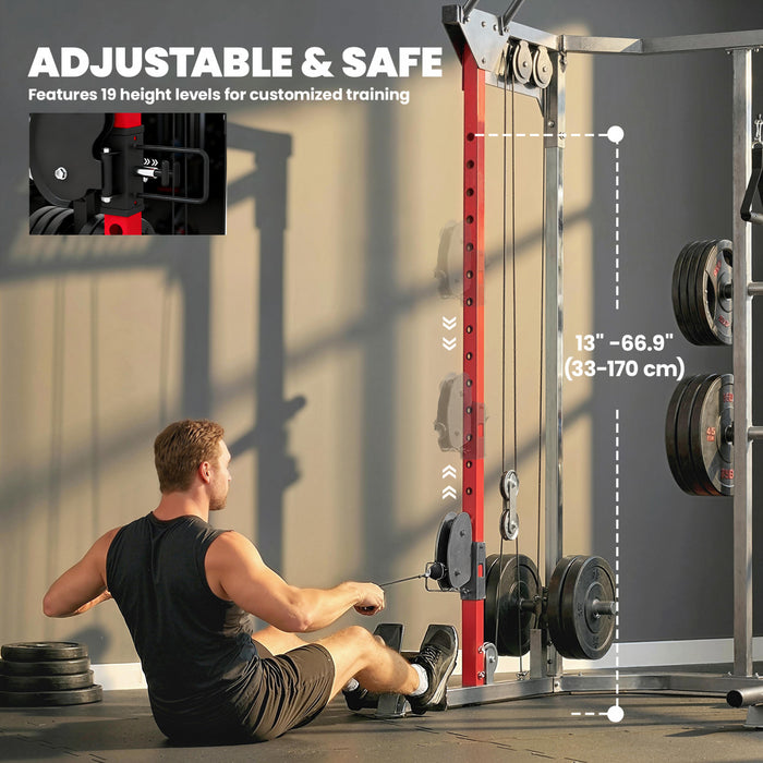 Soozier Cage a Squat avec Systeme de Poulies Reglables